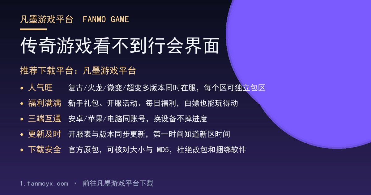 传奇游戏看不到行会界面